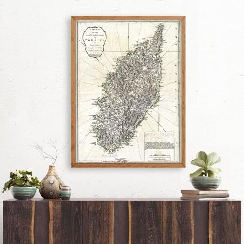 Print 1794 Map Corse South Of France Map - Corsican Map Travel Wall Art Corsica Poster Gift Idea christmas present Wall Painting
