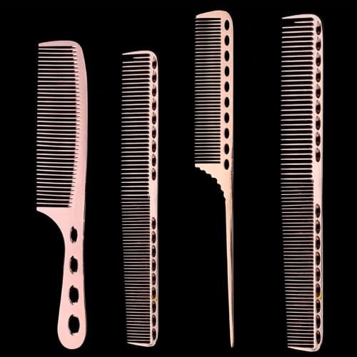 Hair Comb Hair Salon Hairdressing Comb Metal Hair Cutting Comb Hairbrush Professional Hairdresser Comb for Salon Barber Home