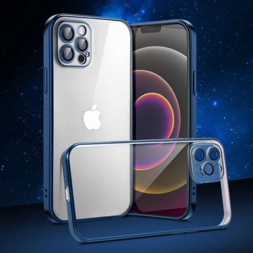 Luxury Electroplating Frame Mobile phone case For iPhone 11 Pro XS MAX XR X 7 8 Plus Transparent Cover For iphone 12 Pro Max