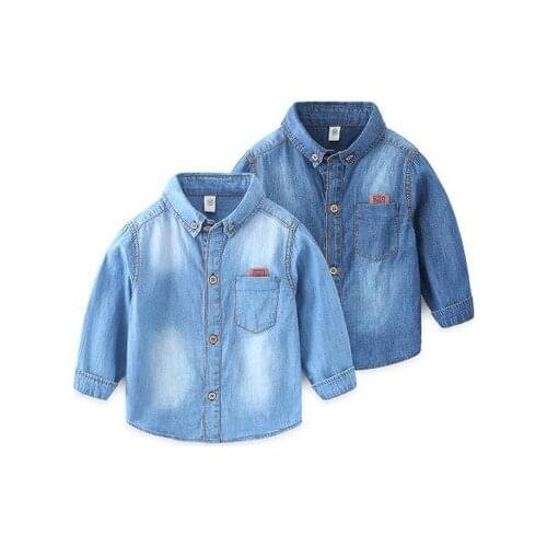 Baby Girl Boys Shirts Autumn Clothes for Boys Denim Shirt Infant Toddler Tops Shirts Kids Clothing Outerwear Kids Jackets1-8Y