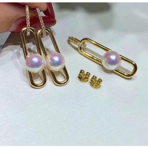 S925 Sterling Silver Pearl Party Pendant Earrings Set Mounts Findings Beautiful Jewelry Set Parts Fittings Womens Accessories