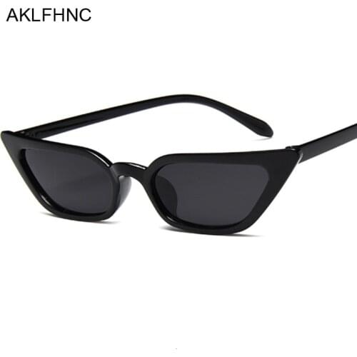 Cute Sexy Retro Cat Eye Sunglasses Women Black White Triangle Vintage Sun Glasses For Male Female UV400