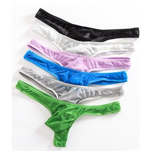 Sexy Mens Thong G-string Jockstrap Mesh Transparent Sissy Mini Panties Cuecas String Homme Thongs Fishnet Underwear Bikini Tanga