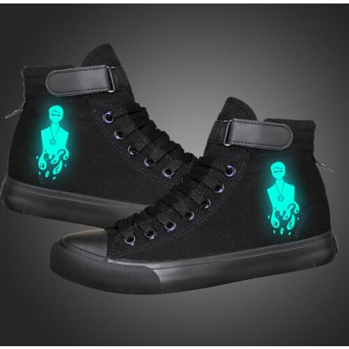 Unisex Anime Cos SCP Foundation noctilucent SCP Preppy Casual Ankle Canvas Shoes Hook Loop Flat plimsolls duck shoes Sneakers