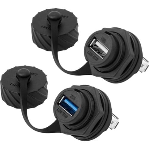 USB 2.0 3.0 Female Socket Plug Panel Mount Adapter Directly Waterproof Connector XXUC