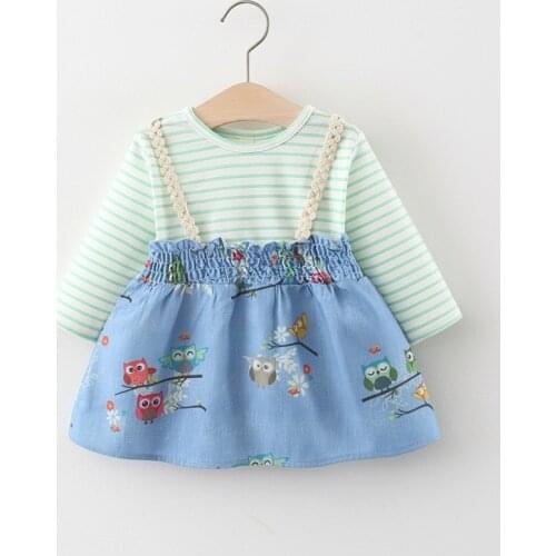 Spring newborn baby girl clothes long sleeve striped dress costume for girls baby clothing infant babies outdoor dresses dress