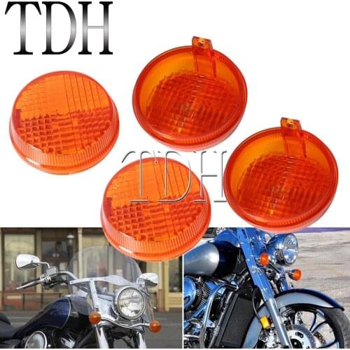 For Kawasaki Vulcan 1600 Classic Nomad Honda Cruiser Motorbike Parts ABS Plastic Front Rear 2.75" Turn Signal Lenses 2 Pairs