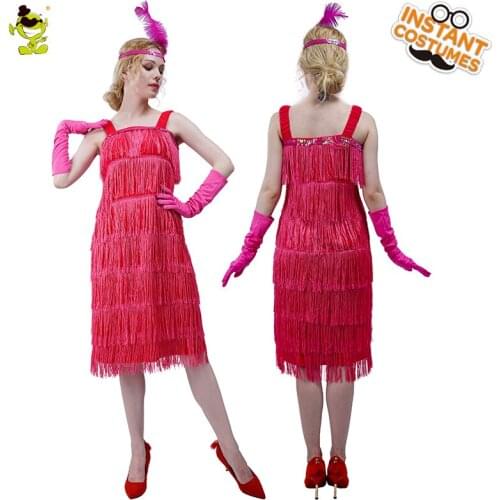 Adult Women Fashion Flapper Cosplay Costumes Carnival Cosplay Party Outfits Halloween Flapper Dress Costume