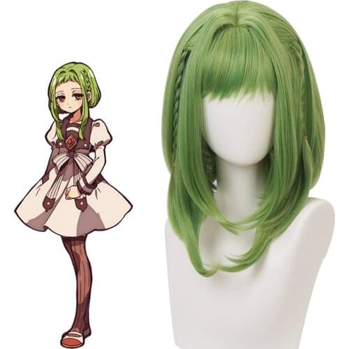 Reneecho Girls Nanamine Sakura Wig Toilet-bound Hanako-kun Anime Cosplay Green Hair For Women