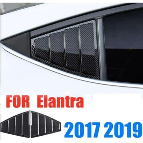 1Pair Carbon Fiber Look Side Window Louvers Sun Shade Cover for Hyundai Elantra 2017-2019