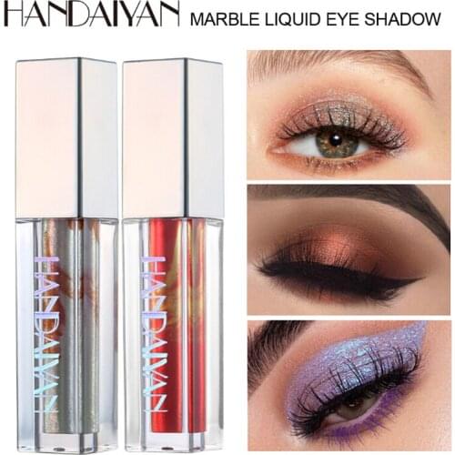 1 PC Marble Liquid Glitter Eye Shadow Diamond Shimmer Eye shadow Waterproof Long Lasting Pearlescent Eyeshadow Makeup Supplies