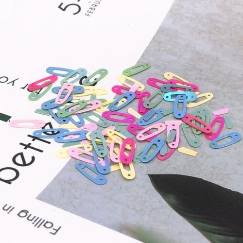 10g/200Pcs/Pack 5*15MM Paper Clip Shape Sequins PVC Loose Paillettes Sewing Wedding Craft DIY Lentejuelas Garment Accessories