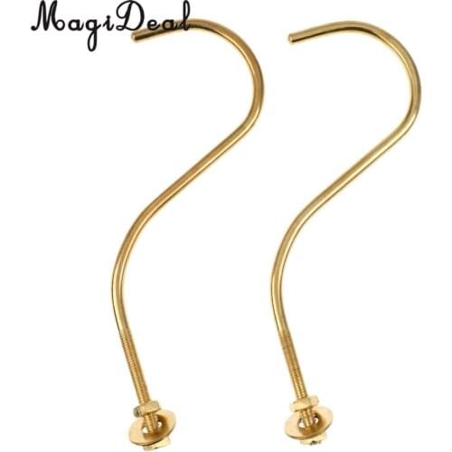 MagiDeal 2 Pieces Brass Billiards Snooker Pool Table Edge Hook Cue Racks Cue Holder