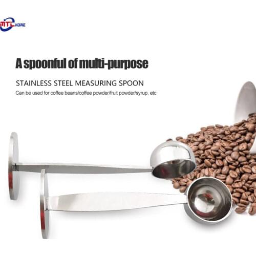 Stainless Steel 2 In 1 Cup Espresso Coffee Stand Measuring Spoon Coffee Powder Press And Tea Utensils Kitchen Accessories