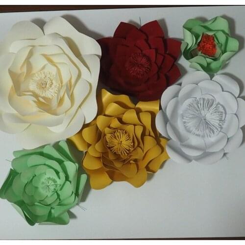 2017 6PCS Set High Quality Cardstock Giant Paper Flowers For Wedding Backdrops Windows Display Baby Nursery Kids' Room Deco