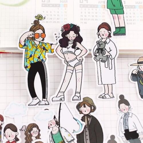 26PCS Funny Trend girl mini Paper Stickers Crafts And Scrapbooking stickers book Decorative sticker DIY Stationery
