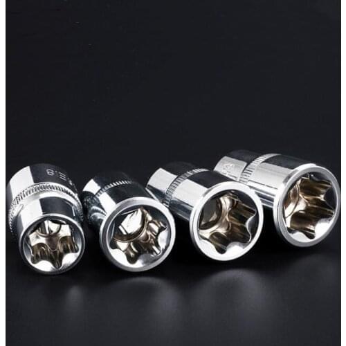 3/8 1/2 Inch Drive E Sockets Spanner Head Chrome Vanadium Steel Torx Star Box End Wrench Head E10 E22 E24 Female Socket Set