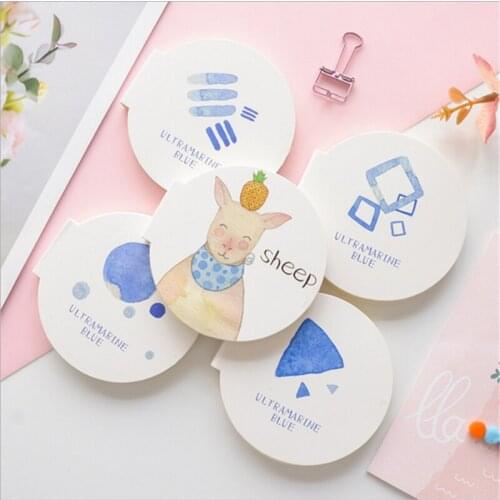 4 pcs/set Kawaii Round Sticky Notes N Times Cute Memo Pads Sticker Post It Bookmark Cartoon Office School Supplies