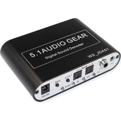 5.1 Audio Decoder Digital AC3 Optical to Stereo Surround Analog HD 2 SPDIF Ports HD Audio Rush for HD Players/DVD/XBOX360