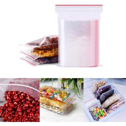 500Pcs Resealable Zipper Closure Bags Self Seal Clear Plastic Poly Bag