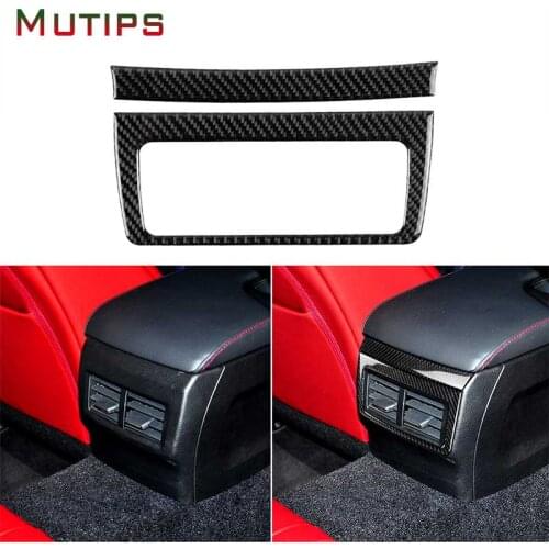 Mutips Car Rear Air Conditioning Outlet Panel Cover Frame Trim Carbon Fiber Stickers Car Accessories For Lexus IS250 2014-2018