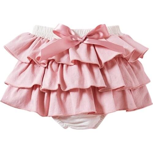 Summer Newbron Girl Baby Girls Pants Sweet Veneer Cake Skirt Pendulum Pants Shorts Pink 12-18M