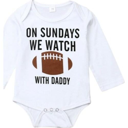 0-18M Newborn Infant Baby Boy Girl Long Sleeve Rompers Letter Football Print Jumpsuit Playsuit Autumn Baby Costumes