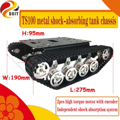 DIY Metal shock-absorbing tracked tank chassisDIY Metal Shock-Absorbing Tracked Tank Chassis TS100 Smart Crawler Robot With High