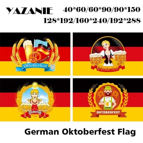 YAZANIE Double Sided Germany Munich Oktoberfest Beer Party Festival Traditional Flag German Bavaria Beer Folk Man in Lederhosen