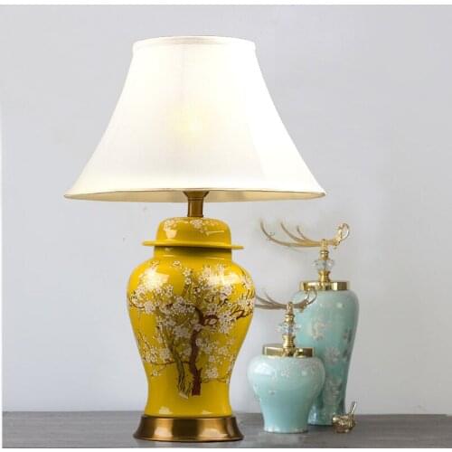 Plum blossom chinese porcelain ceramic table lamp bedroom living room wedding table lamp Jingdezhen large ceramic table lamps