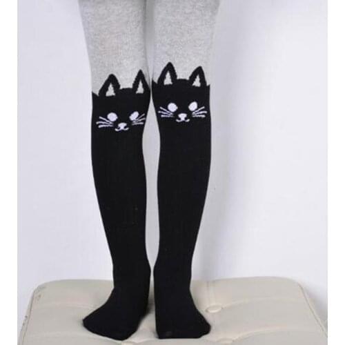 Spring Autumn Girls Cartoon Cat Cute Printed Pantyhose Kids Cotton Pantyhose Stockings Childrens Tights For Girls Kids