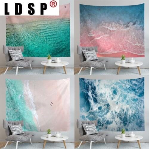 LDSP Ocean Beach Landscape Tapestry Wall Hanging Covering Rugs Background Cloth Beach Mat Blanket Art Bedroom Dorm Home Decor