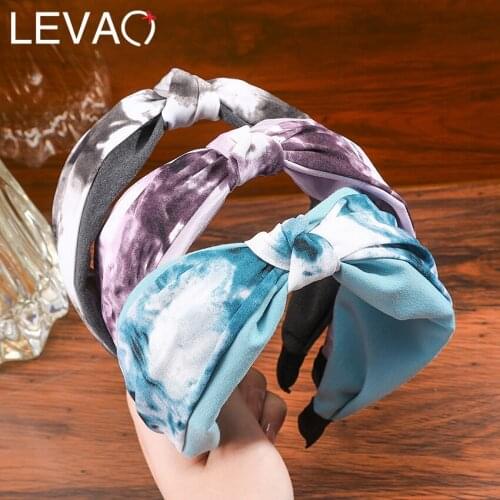 Levao Dyeing Knotted Hair Bands Hoop Bezel For Women 2021 New Hair Accessories Wide Headband For Girls Headwear