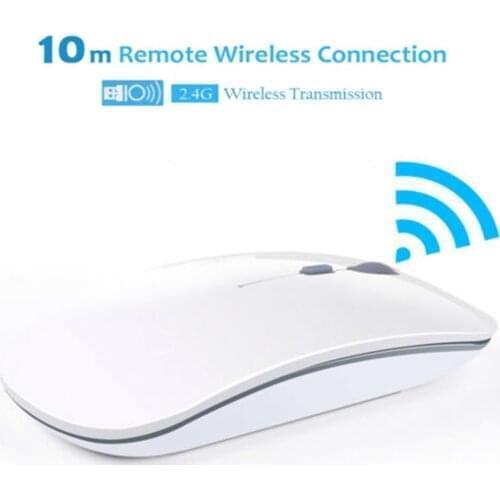 New 2.4GHz Rechargeable Wireless Mouse Silent Button Ultra Thin USB Optical Mice with USB Receiver Charging cable