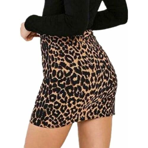 2020 new fashion sexy female mini leopard print skirt fashion high waist tight pencil skirt