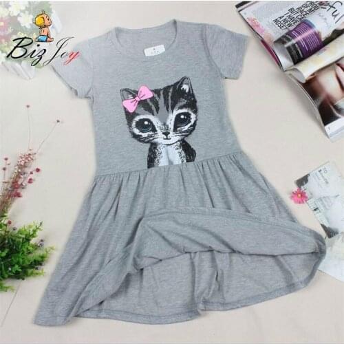 New Hot Summer Toddler kids Baby Girls Dress cartoon lovely Clothes children Party Gown Formal Casual Short sleeve Dresses