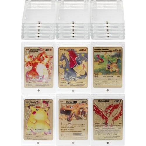 Pokemon Transparent Card Cover Sleeves Playing Game Display Cards Album Map Collectors Alone Protection Holder Folder Toys