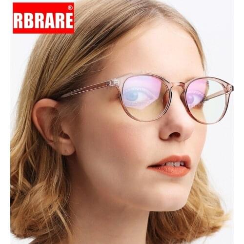 RBRARE Retro Round Frame Glasses Women Flat Mirror Glasses Transparent Lens Fake Glasses Frame Vintage Gafas De Trabajo Hombre