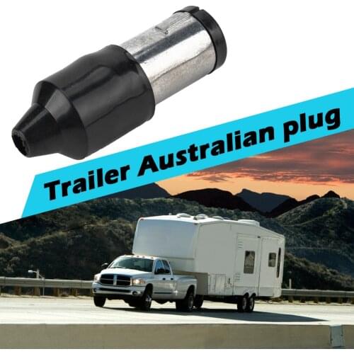Outlet Power Cord Harness Socket Caravan Car Truck 7-Pin Small Round Aluminum Metal Trailer Plug Light Connector