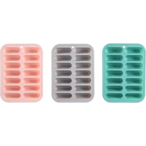 14 Grids Silicone Ice Cube Maker Trays With Lids Hot Dog Make Mould Sausage Making Mould Ice Mold Tools Kitchen Props