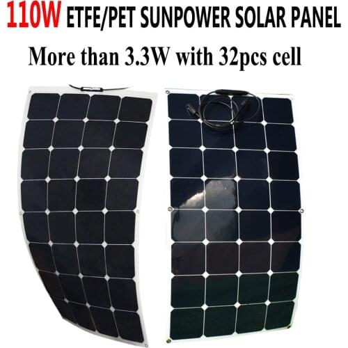 Solar Panel 300W 200W 100W US Solar Cell 32PCS 3.4/cell Power More Than 110W 12V 24V Battery Charge