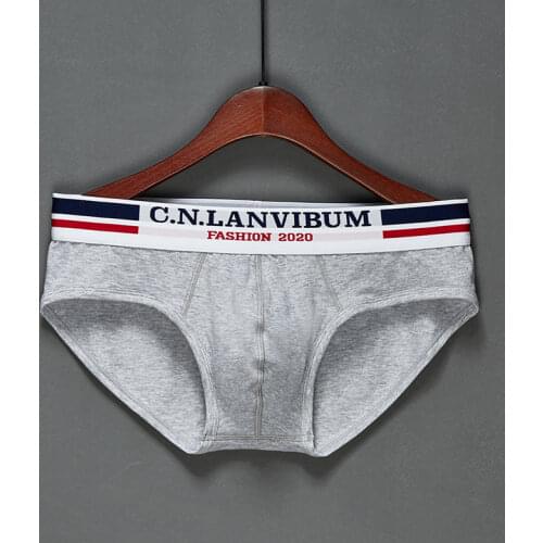 3Pcs / Set Men ’s Boxer Shorts Soft Breathable Australian Cotton Underwear Solid Color Cuecas Comfortable U Convex Underpants