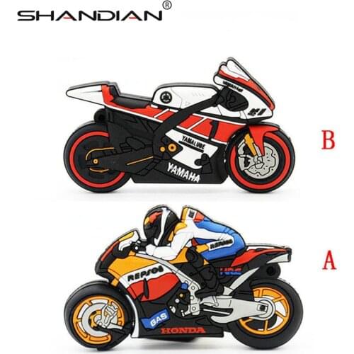 SHANDIAN Wholesale Motocycle USB flash drive cool moto pen drive moto memory stick pendrive 4GB 8GB 16GB 32GB 64G usb stick gift