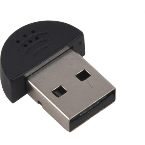 USB Plug Mini Studio Speech Microphone MIC Recording Audio Adapter for PC Laptop Black