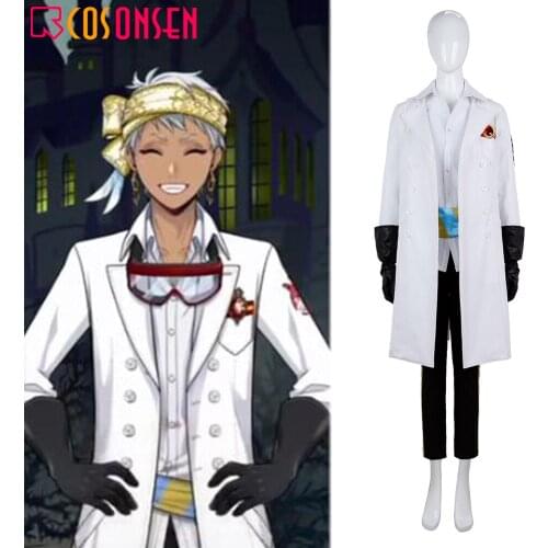 Twisted Wonderland Kalim Al-Asim Cosplay Costume White Experiment Uniform Cloth Jacket COSPLAYONSEN Made