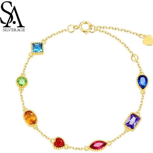 SA SILVERAGE Retro Palace Bracelet Zircon 2021 New Handicrafts S925 Sterling Silver Jewelry Bracelets for Women 925 Sterling