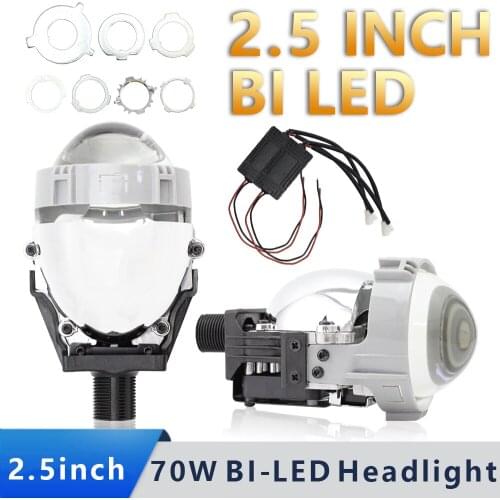 1.8" 2.5" 3.0" Biled Bi-LED Projector Retrofit Headlight Len Light 70W 20000LM Hella 3r Lenses for Nissan Qashqai J10, BMW E39