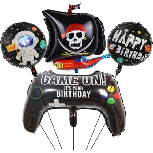 1pc Alien Corsair Halloween Party Decoration Cartoon Taro Pirate Ship Wanderer Game console spaceman balloon Foil Balloon Kids
