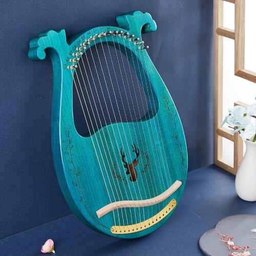 19 Strings Lyre Harp For Beginners 16 Strings Box Type Lyra Portable Instrument With Bag Tuning Wrench Plectrum Instruction