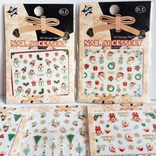 200pcs/Lot TJ49-60 3D Nail Art Stickers Beauty Christmas Nail Foil Manicure Decal Foil Decorations for Manicure 2-colors TJ49-60